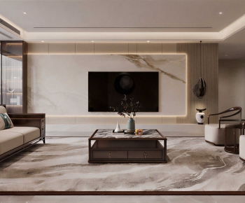 New Chinese Style A Living Room-ID:756264937