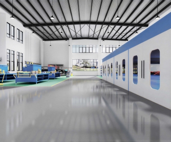 Modern Factory Floor/warehouse-ID:609425073
