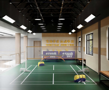 Modern Indoor Badminton Court-ID:815469038