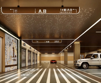 Modern Underground Parking Lot-ID:949558976