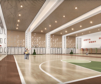 Modern Indoor Badminton Court-ID:877435928