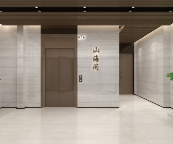Modern Corridor Elevator Hall-ID:967856887