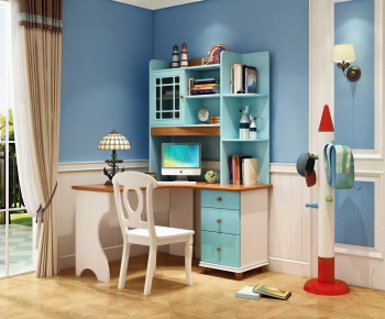 Modern Computer Desk And Chair-ID:212531099
