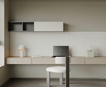Modern Computer Desk And Chair-ID:383778108