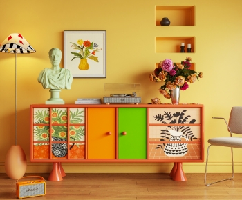 现代中古多巴胺边柜-3279266