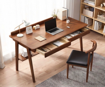 Modern Computer Desk And Chair-ID:457324036