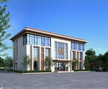 New Chinese Style Building Appearance-ID:181890961