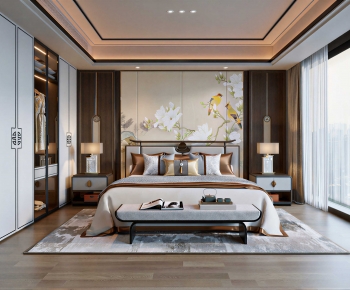 New Chinese Style Bedroom-ID:248379955