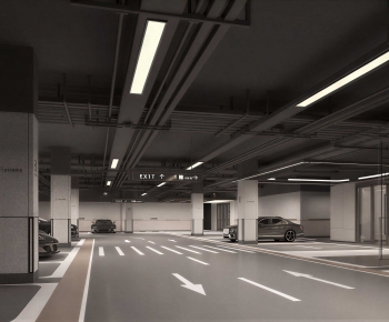 Modern Underground Parking Lot-ID:568124068