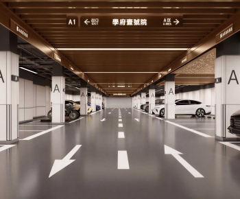 Modern Underground Parking Lot-ID:530009985