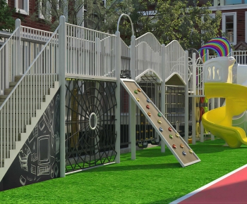 Modern Outdoor Space In Kindergarten-ID:460737947