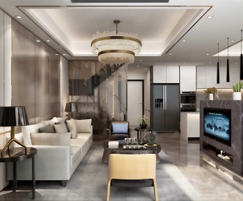 New Chinese Style A Living Room-ID:840032109