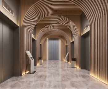 Modern Office Elevator Hall-ID:971009973