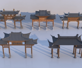 Chinese Style Decorated Archway-ID:534437897