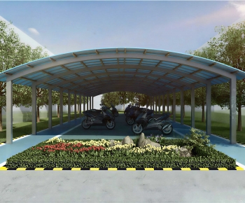 Modern Outdoor Parking Lot-ID:407483103