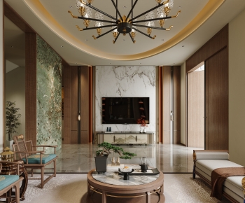 New Chinese Style A Living Room-ID:169528018