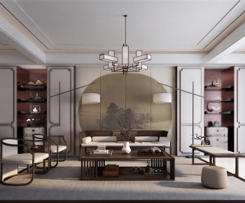New Chinese Style A Living Room-ID:949374914
