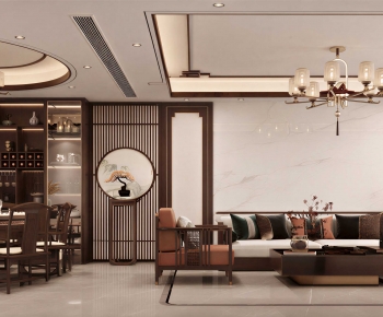 New Chinese Style A Living Room-ID:522701031