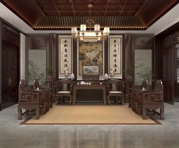 Chinese Style A Living Room-ID:616561895