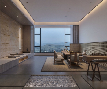 New Chinese Style Office Living Room-ID:129363063
