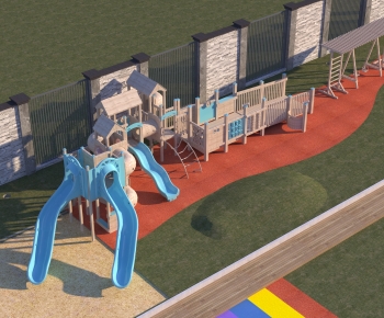 Modern Outdoor Space In Kindergarten-ID:287482027