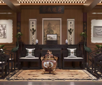 Chinese Style A Living Room-ID:731933128