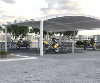 Modern Outdoor Parking Lot-ID:393075946