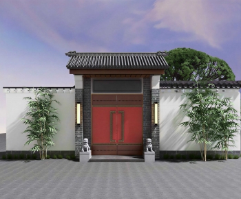 New Chinese Style Facade Element-ID:141489035