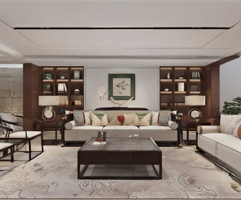New Chinese Style A Living Room-ID:750694043