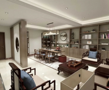 New Chinese Style A Living Room-ID:771136053