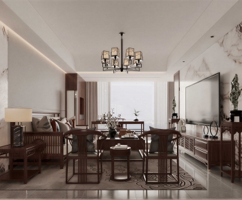 New Chinese Style A Living Room-ID:298918966