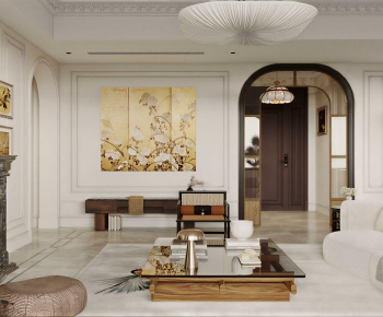 New Chinese Style A Living Room-ID:749994998