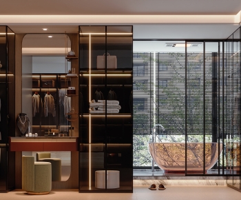 Wabi-sabi Style Clothes Storage Area-ID:181061037