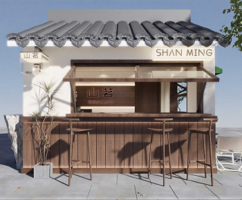 Japanese Style Appearance Of Commercial Building-ID:384052047