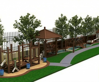 Modern Outdoor Space In Kindergarten-ID:985744001