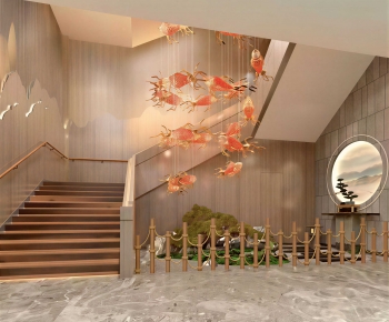 New Chinese Style Retro Style Corridor/elevator Hall-ID:671755086
