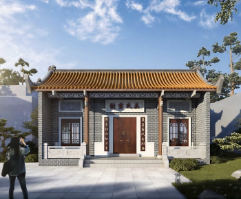 Chinese Style Religious Architecture-ID:552242994