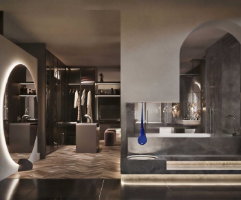 Modern Clothes Storage Area-ID:652167087