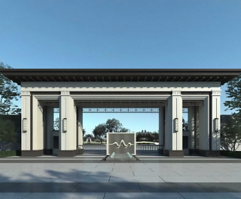 New Chinese Style Facade Element-ID:803527128