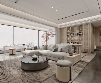 New Chinese Style A Living Room-ID:982126007