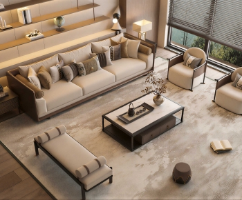 New Chinese Style Sofa Combination-ID:388372908