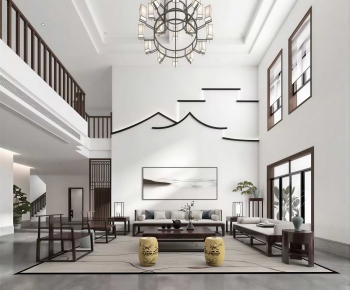 New Chinese Style A Living Room-ID:371021996
