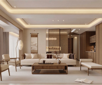 New Chinese Style A Living Room-ID:943019464