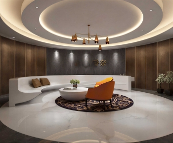 Modern Office Reception Desk-ID:910592084