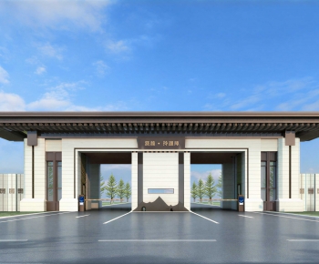 New Chinese Style Facade Element-ID:849123952