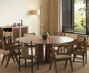 Wabi-sabi Style Dining Table And Chairs-ID:363271955