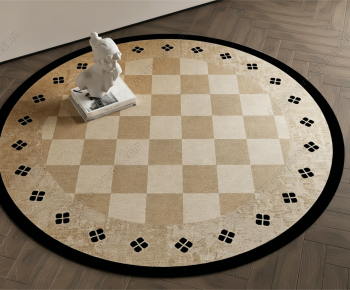 Retro Style Circular Carpet-ID:212833885