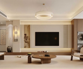 New Chinese Style A Living Room-ID:985497951