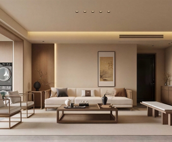 New Chinese Style A Living Room-ID:552791122