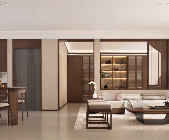 New Chinese Style A Living Room-ID:398368892